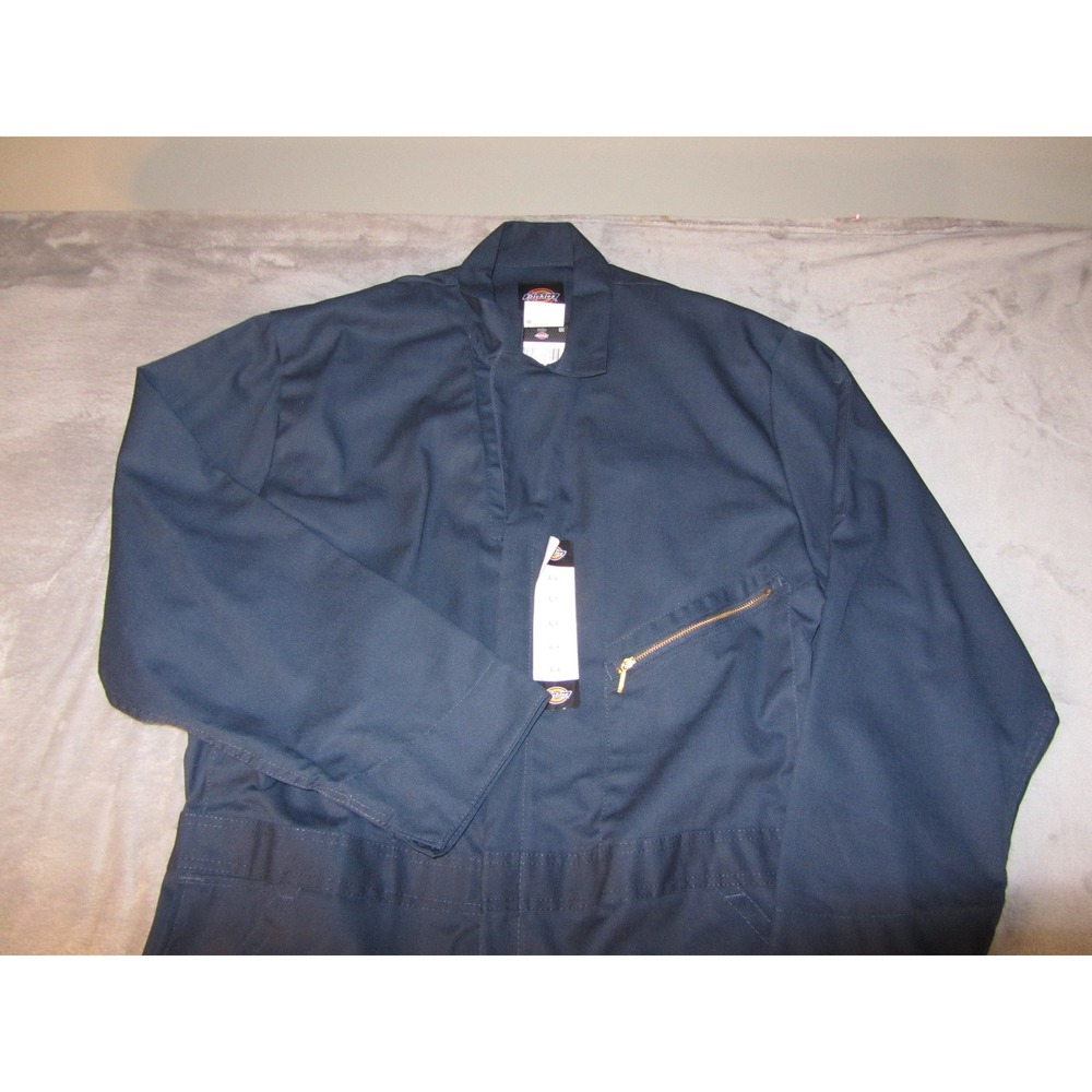Dickies Mens XL Regular Dark Navy Long Sleeve Cotton Blend Coveralls 48799DN NEW